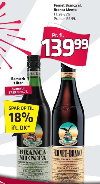 Fleggaard Fernet Branca el. Branca Menta tilbud