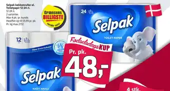 Fleggaard Selpak Køkkenruller el. Toiletpapir 12-24 rl. tilbud