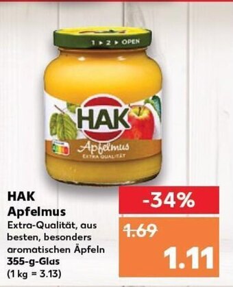 Kaufland DE Hak Apfelmus tilbud