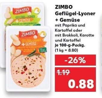 Kaufland Zimbo Geflügel-Lyoner + Gemüse tilbud