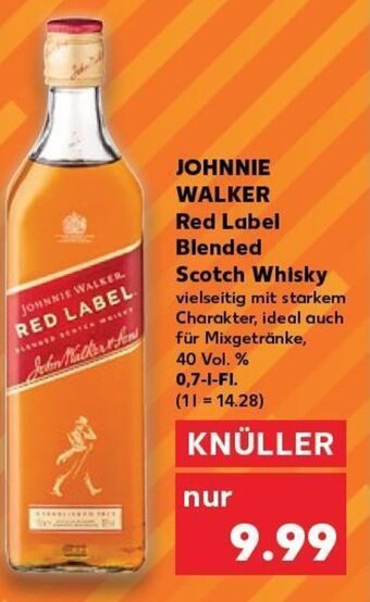 Kaufland DE Johnnie Walker Red Label Blended Scotch Whisky tilbud
