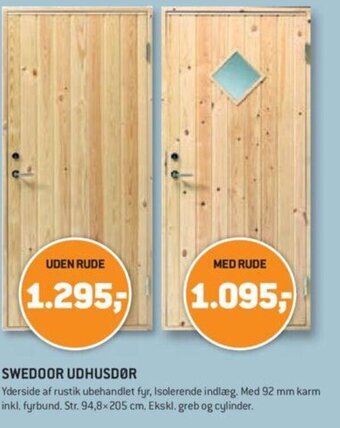 XL-BYG Swedoor Udhusdør tilbud