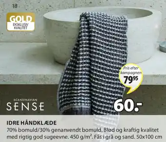 JYSK Scandinavian Sense Idre Håndklæde 50x100 cm tilbud