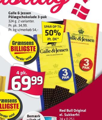 Fleggaard Galle & jessen pålægschokolade 3-pak tilbud