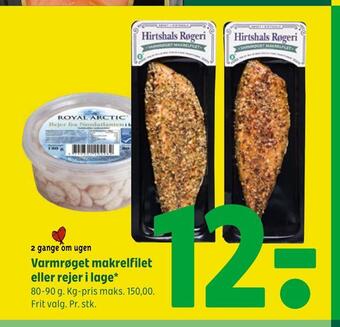 Coop 365 Varmrøget makrelfilet eller rejer i lage tilbud