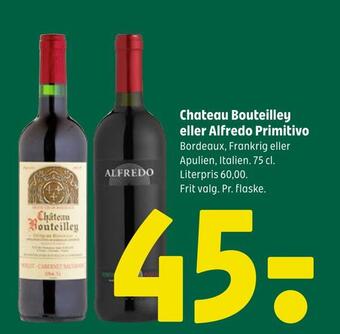Chateau bouteilley eller alfredo primitivo
