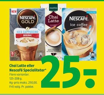 Coop 365 Chai latte eller nescafé specialiteter tilbud
