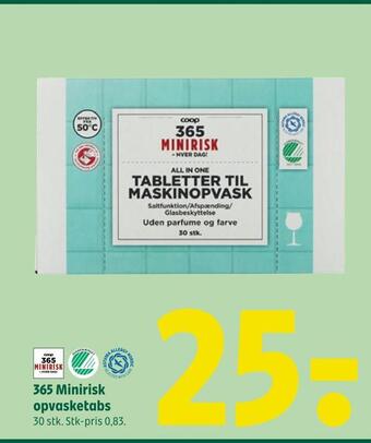Coop 365 365 minirisk opvasketabs tilbud