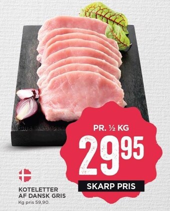 MENY Koteletter af dansk gris tilbud