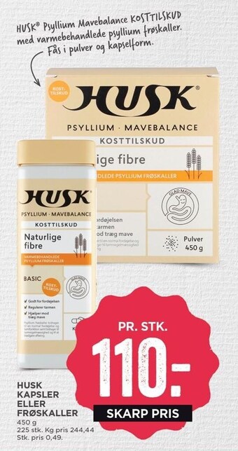 MENY Husk kapsler eller frøskaller tilbud