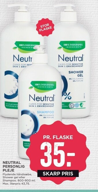 MENY Neutral personlig pleje tilbud