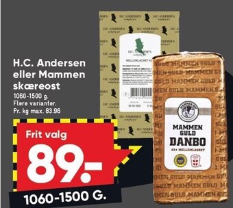 Bilka H.c. andersen eller mammen skæreost tilbud