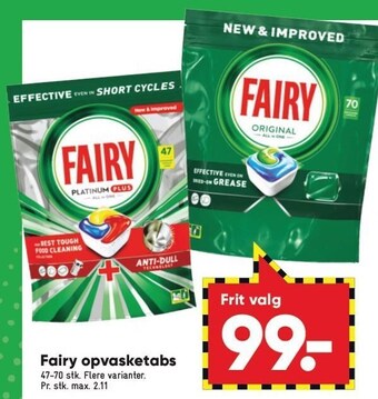 Bilka Fairy opvasketabs tilbud