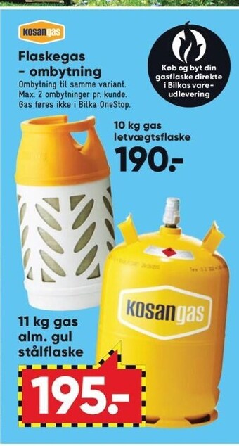 Bilka Flaskegas - ombytning tilbud
