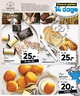 Bilka Kagemarked, møllers brød eller billie boller tilbud