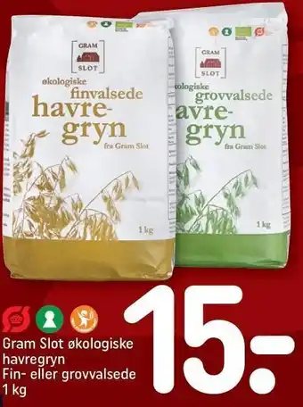 REMA 1000 Gram slot økologiske havregryn tilbud