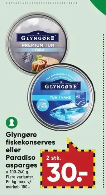 Glyngøre fiskekonserves el. paradiso asparges