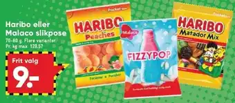 Bilka Haribo eller malaco slikpose tilbud