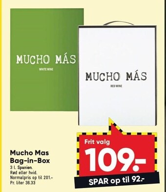Bilka Mucho mas bag-in-box tilbud