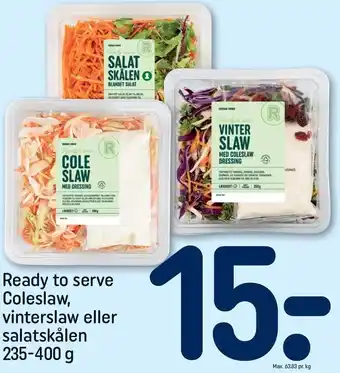 REMA 1000 Ready to serve coleslaw, vinterslaw eller salatskålen tilbud
