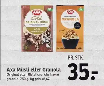 SPAR Axa müsli eller granola tilbud