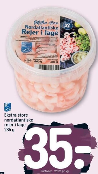 REMA 1000 Ekstra store nordatlantiske rejer i lage tilbud