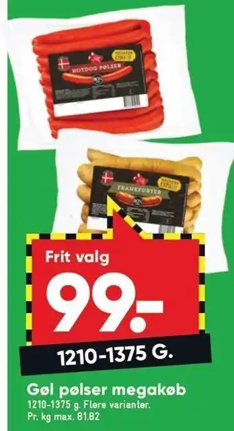 Bilka Gøl pølser megakøb tilbud