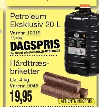 Harald Nyborg Petroleum eksklusiv 20 l eller hårdttræsbriketter tilbud