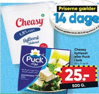 Cheasy hytteost eller puck i brik