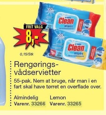 Harald Nyborg Clean rengøringsvådservietter tilbud