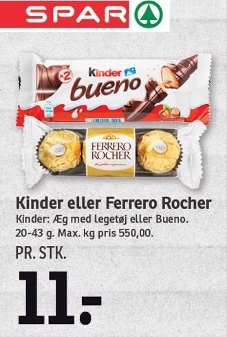 SPAR Kinder eller ferrero rocher tilbud