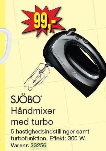 Harald Nyborg Sjöbo håndmixer med turbo tilbud
