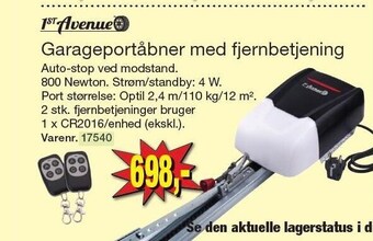 Harald Nyborg 1st avenue garageportåbner med fjernbetjening tilbud