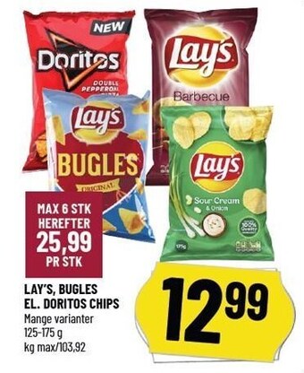 Løvbjerg Lay's, bugles el. doritos chips tilbud