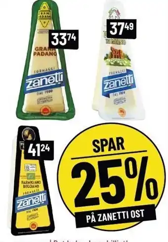 Spar 25% på zanetti ost
