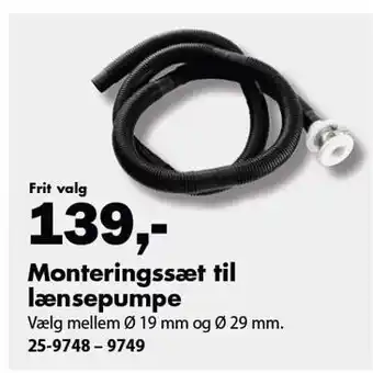 Monteringssæt til lænsepumpe
