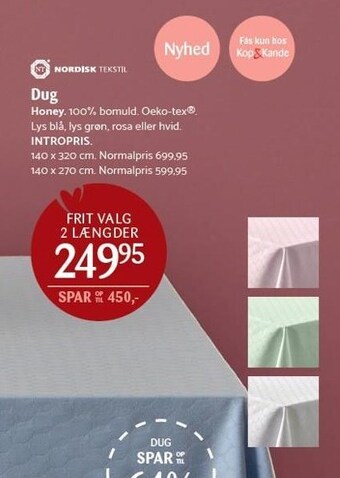 Kop & Kande Nordisk tekstil dug tilbud