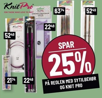 Spar 25% på reolen med sytilbehør og knit pro