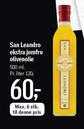 Føtex San leandro ekstra jomfru olivenolie tilbud