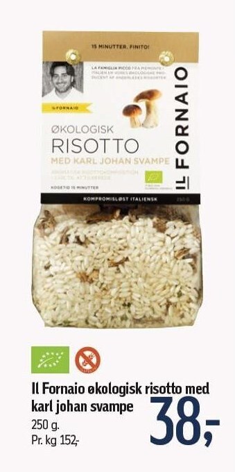 Il fornaio økologisk risotto med karl johan svampe