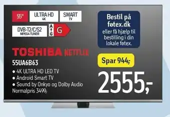 Føtex Toshiba 55" ultra hd smart tv tilbud
