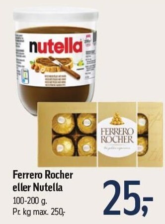Føtex Ferrero rocher eller nutella tilbud