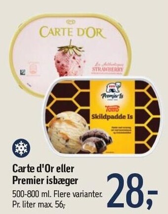 Føtex Carte d'or eller premier isbæger tilbud