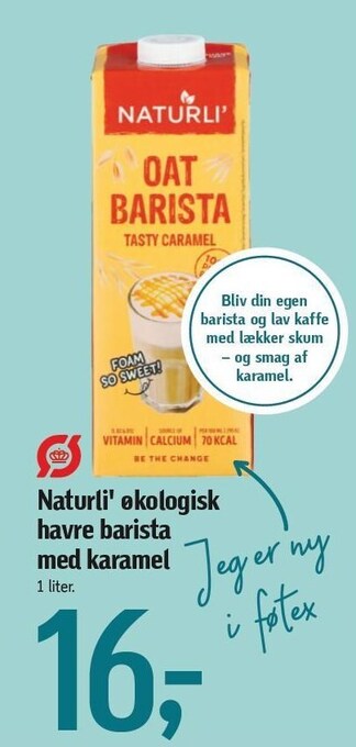 Føtex Naturli' økologisk havre barista med karamel tilbud