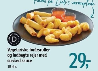 Føtex Vegetariske forårsruller og indbagte rejer med sur/sød sauce tilbud