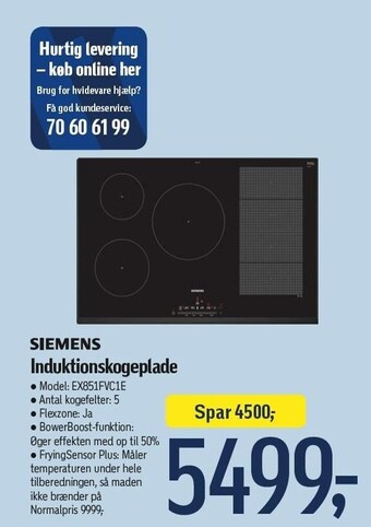 Føtex Siemens induktionskogeplade tilbud