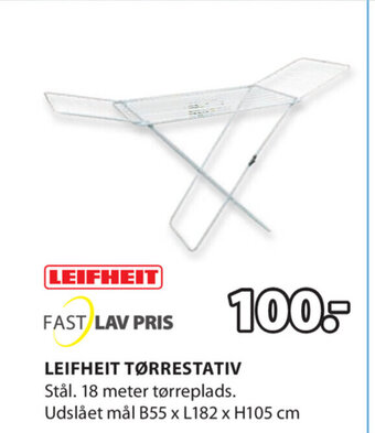 JYSK Leifheit Tørrestativ B55xL182xH105 cm tilbud