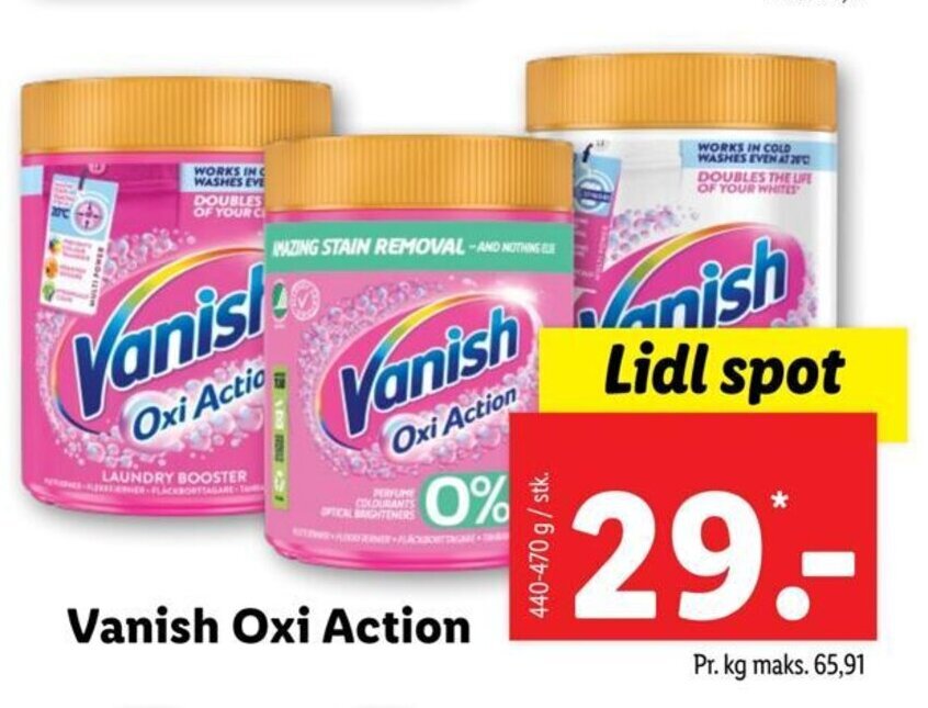 Vanish Oxi Action tilbud hos Lidl