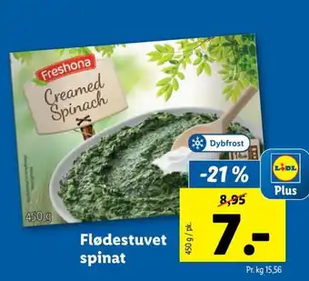 Lidl Flødestuvet Spinat tilbud