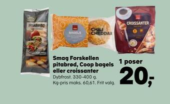 Kvickly Smag forskellen pitabrød, coop bagels eller croissanter tilbud